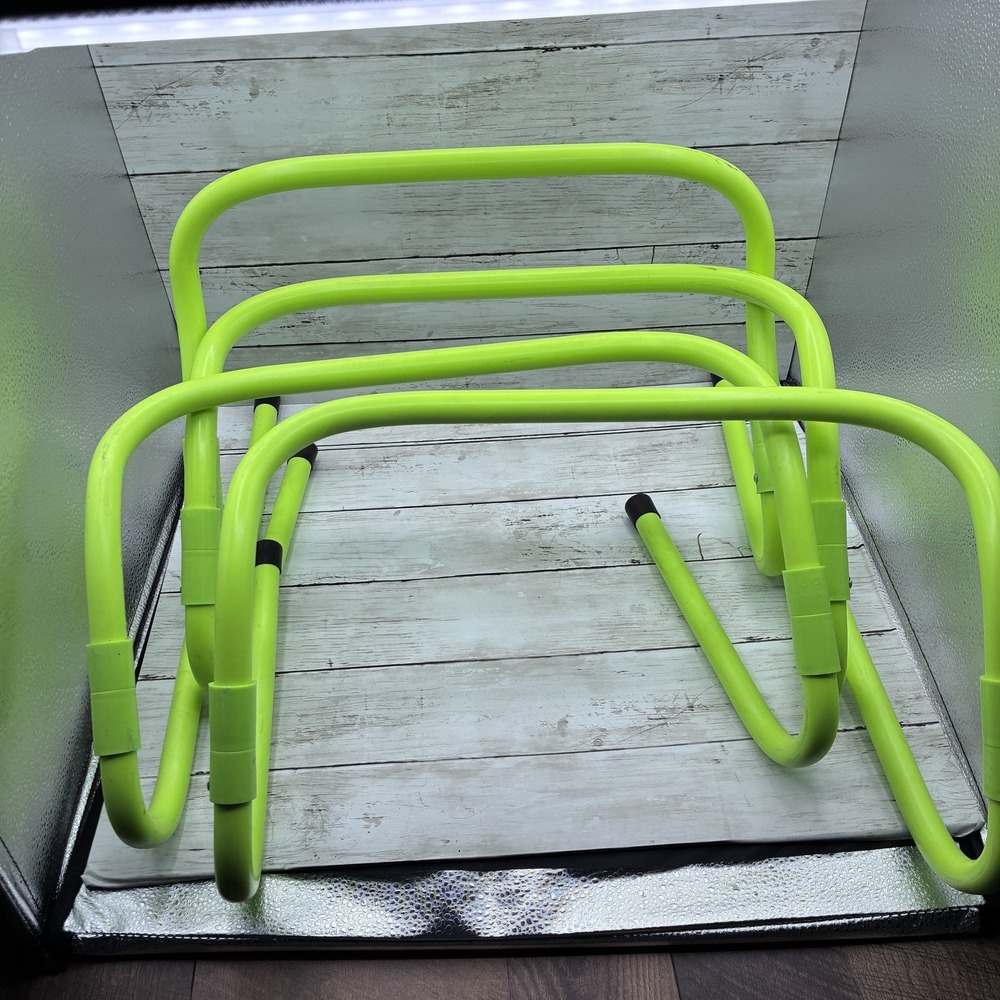 Agility Training Hurdles Set Fluorescent Green Speed Obstacles with Carry Bag
